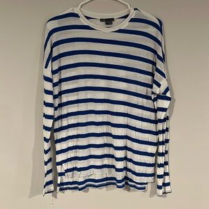 Vince blue and white striped long sleeve